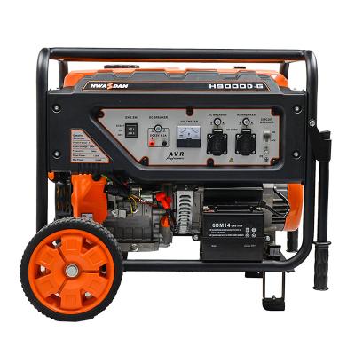 China Hwasdan China Suppliers 7kw 7000 Watt Air Cooled Power Gasoline Generator Open Frame Portable Gasoline Engine Generator 25L for sale