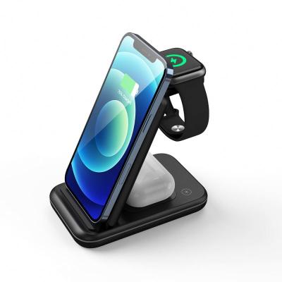 China 2022 Hot Selling FOLDABLE 3-in-1 Product Charging Station Qi Wireless Portable Fast Wireless Charger GY-Z8A for sale