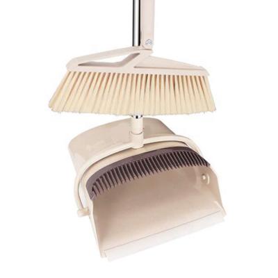 China Self-cleaning and rotating with comb teeth broom and dustpan set wholesale broom and dustpan for sale