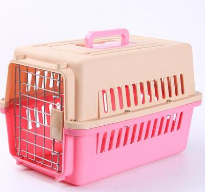 China Convenient Pet Dog Cage Colorful Plastic Transport Box Convenient Plastic Dog Kennel for sale