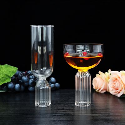 China 2021 New Sustainable High Quality Goblets Stem Wine Glass Shaped High Borosilicate Material Wine Glass For Party for sale