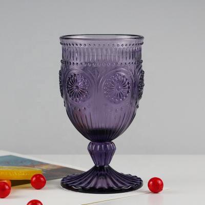 China Vintage BREFS Purple Violet Water Goblets Wine Glass Colored Goblets Vintage Wine Glass Colored Goblet for sale