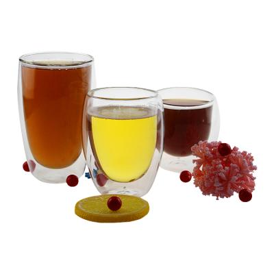 China Hotel Customized Double Wall Cups Clear Wine Tea Glass Wholesale Customized for sale