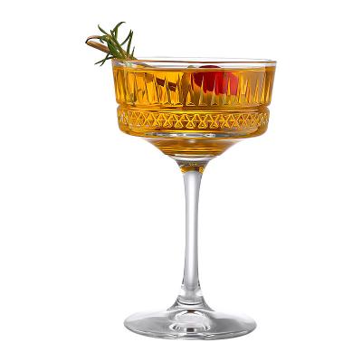 China For Drinking New Design Cocktail Wine Mixing Glass Goblets Ribbed Creative Cocktail Glass for sale