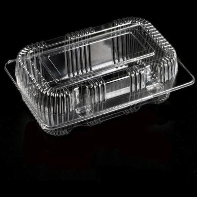 China Classic Take Away Compostable Food Container Clear BUMPS Plastic Vegetable / Fruit / Salad Clamshell Packaging Box for sale