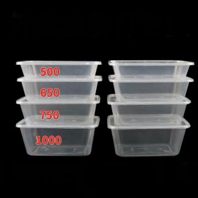 China Recycled Square Microwave Clear /white/black PP Rectangular Food Containers Materials 750ml Safe Meal Preparation Rectangular Disposable Storage Boxes And Bins for sale