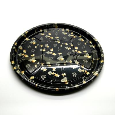 China Best Selling Japanese Party Disposable Trays Round Sushi Trays Disposable Plastic Sushi Container for sale