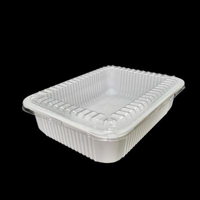 China WHOLESALE Disposable White Color Gold Meat Floss Roll Plastic Box With Clear Lid for sale