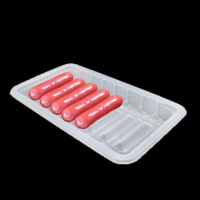 China CUSTOM FREE Cooked Meat Sausage Raw Meat Disposable Sausage Tray Sealing Film Disposable With Compartment for sale