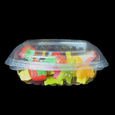 China 500g Disposable WHOLESALE Transparent Color Fruit Salad Packing Plastic Container for sale