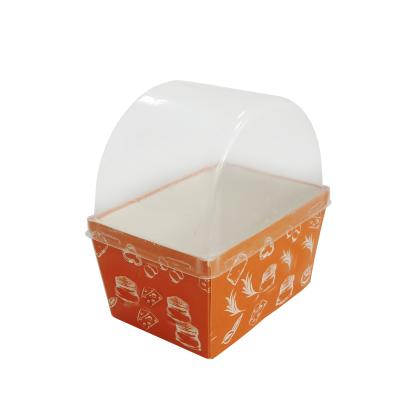 China Disposable CUSTOM DESIGN Packaging Rectangle Shape With Dome Lid Disposable Transparent Bakery Box for sale