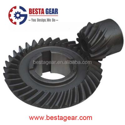 China Gearbox CNC Machined Stainless Steel Tapered Spiral Toothed Spur Gears for sale