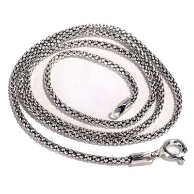 China CLASSIC 925 Sterling Silver Factory Direct Sale Bulk Pure Silver Popcorn Chain Necklace Mesh Chain Jewelry for sale