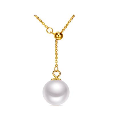 China Natural Freshwater Pearl Chain 18k Gold Au750 Chain Jewelry Classic Adjustable Pearls Y Necklace Necklacklace For Women for sale