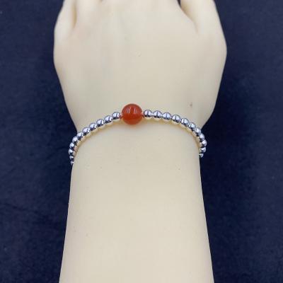 China 925 Sterling Silver Beads Ball Amber Charm Bracelet Cute Length 12-22cm Bulk Sale for sale