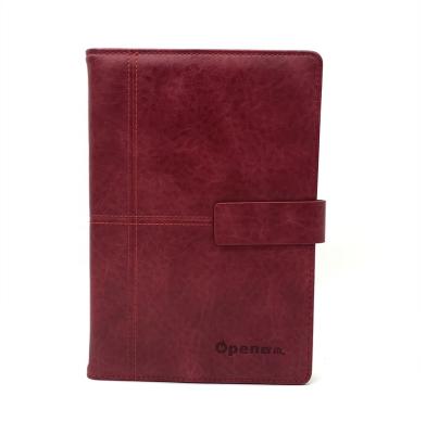 China Custom Leather Notebook Magnetic Vintage Leather Bound Journal Planner with Magnet Clasp for sale