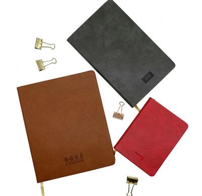 China Custom Rough Leather Notebook Hard Cover Engraving Logo Square Journal Diary Agenda Blanks Notebook A6 A5 for sale