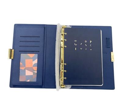 China Magnetic High End Leather Planners & Silver Custom Binder Notebooks Gold Journal Vintage With Metal Diary Clasps for sale