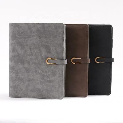 China Hardcover Book Business Travel Journal Power Bank Notebook With Instant Power Bank USB Workout Leather Notebook for sale