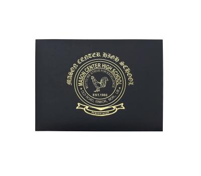 China Office Gold Foil Custom Logo Folder PU Leather Folder Degree Certificate Cover Leather Folder for sale