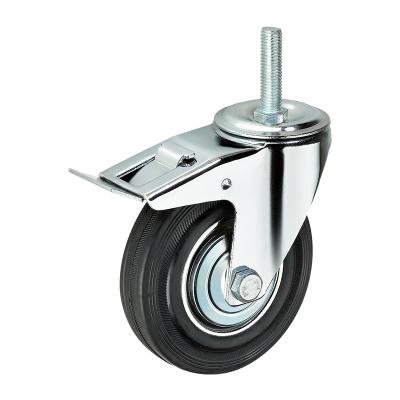 China SWIVEL 5 inch High quality roller bearing steel core rubber heavy duty castor wheel for sale