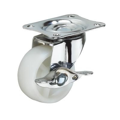 China SWIVEL 3 INCH With Low Price 25mm plated casters 1 Inch White PP Small Plastic Wheels for sale