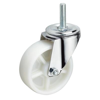 China SWIVEL Lightweight PP wheels, white universal wheels, lightweight nylon flat steering wheels, furniture casters for sale