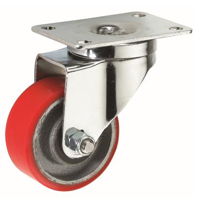 China Swivel & Rigid Plate Heavy Duty AGV Caster Wheel With Brakes Industrial Shock Absorbing PU Caster for sale