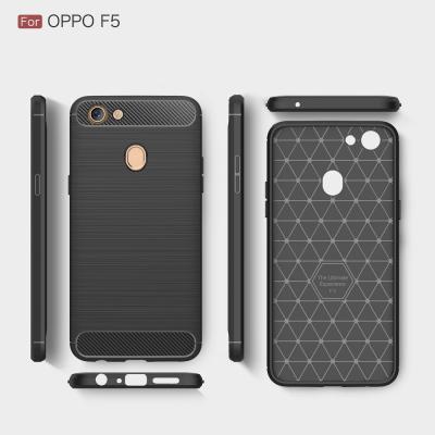 China Protective Case For OPPO F5 2017 New Arrival Carbon Fiber Tpu Case For OPPO F5 Brushed Soft tpu Cover For OPPO F5 for sale