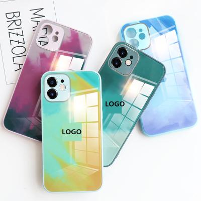 China Protective Case For iphone 12 pro max For Xiaomi OPPO New Arrival 2021 Fashion Watercolor Tempered Glass Phone Cover Painting Case For iPhone 12 pro X Xs Xr Xs 11 pro max for sale