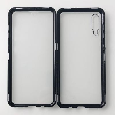 China Protective Case For Mobile Phone Metal Frame Flip Glass Double Cover Side Magnetic Phone Case Model List for sale