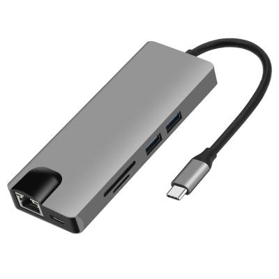 China Wholesale Aluminum Alloy Nine-in-One Super Eebut USB C HUB 1000Mbps Full Function Wired Ethemet USB Hub for sale