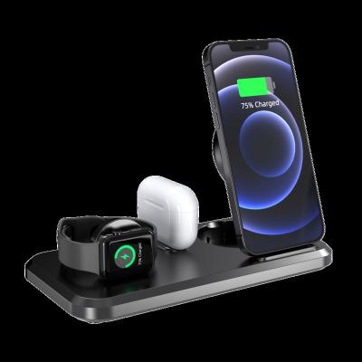 China Fast Charging 3 New Stand Foldable Design In 1 Foldable Magnetic Wireless Charger 15W for sale