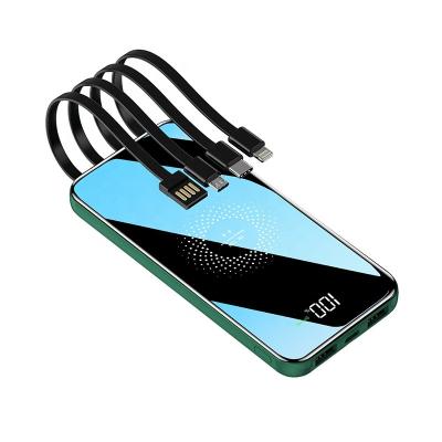 China Factory Quick Sale OEM ODM Support Portable Wireless Charging Power Bank 10000mAh with Cables for sale