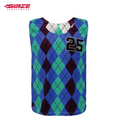 China Breathable Customized Mens Double Sided Sublimation Printing Reversible Yellow Lacrosse Jersey Uniform for sale