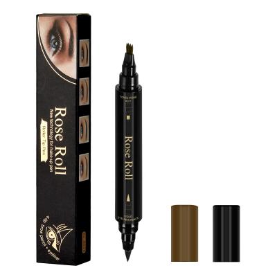 China Waterproof Double-end 4 Color Fashionable Makeup Luxury Lady Colored Liquid Cosmetic Brown Waterproof Magnetic Eyebrow Eyeliner for sale