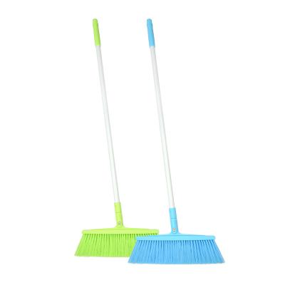 China Angle Broom Home Swivel Iron Long Handle Broom Housekeeping Floor Cleaning Broom With PVC Head for sale