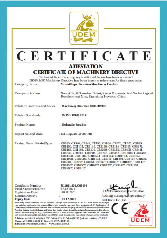 CE ISO 12100:2010 - Yantai Hope Precision Machinery Co., Ltd.