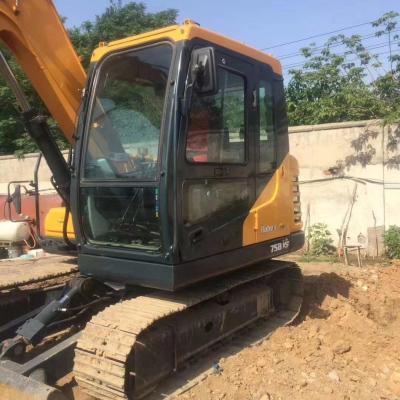 China 4m3 Capacidad de cubo Boutique HYUNDAI 75 Excavadora de rastreo Máquinas de construcción usadas en venta