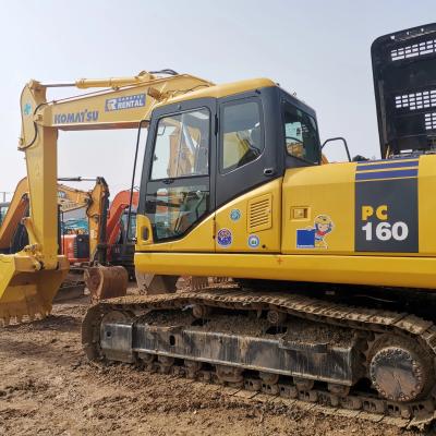 China Excavadoras KOMATSU PC160 de segunda mano en buen estado con un peso de operación de 16000 kg en venta