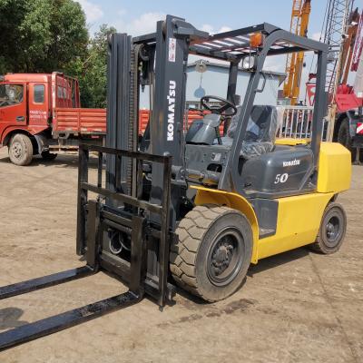 China Manual Power Source Japan Komatsu FD50 5 Ton Forklift with Side Shift 3-Stage 2-Stage for sale