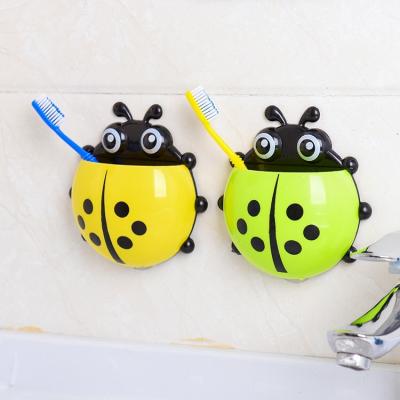 China Sustainable Animal Toothpaste Holder Ladybird Kids Pencil Pen Storage Holders Kitchen Spoon Toothbrush Stand Cute Wall Mountable Animal Toothpaste Holder For Bathroom for sale