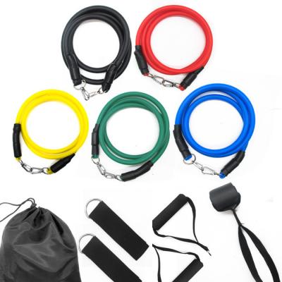 China 11 Piece Set Latex Rope Band Men's And Women's Elastic Strength Training Equipment Resistance Pulley Wall Pulley Fitness Gathering Band for sale