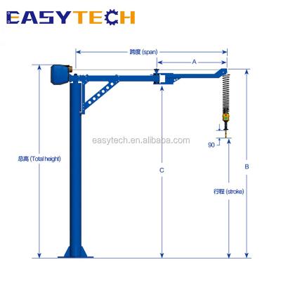 China Hoisting for metal sheet crane indoordoors barrels boxes white goods robot arm construction lift crane for sale