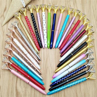 China Colored crystal pen metal ballpoint pen metal ballpoint pen office scholl diamond pen promotion gifts for sale