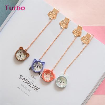 China 2020 top selling bookmarks ready to ship kawaii bookmarks stationery. Becautiful Fancy Metal Glass Pendant Bookmark For Girls for sale