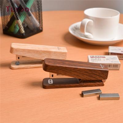 China 2019 Top School Stapler Sale Office Thailand Stationery Innovative Products Latest New For Office Supplies OEM Custom Simple Style Wood Stapler Mini for sale