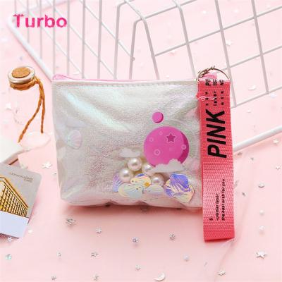 China 2022 New Japanese Lady Pocket Small PVC Zipper Coin Purse Bags Designer Goods Luxury Promotion PVC With Key Chain for sale