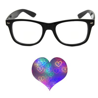 China Plastic Heart Shaped Diffraction Glasses Diffraction Praise Glasses - Heart Refraction Glasses for sale