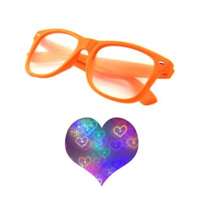 China Diffraction Glass Rainbow Hearts Fireworks Diffraction Heart Shaped Glasses - Fireworks Glass Plastic for sale